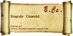 Bognár Csanád névjegykártya